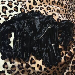 Killstar Widow NWT Black Faux Fur moto Jacket